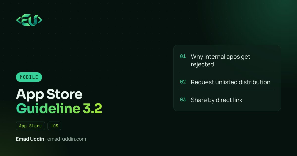 App Store Rejection Under Guideline 3.2? How I Shipped an Internal Staff App with Unlisted Distribution