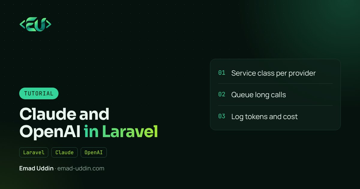 How to Add Claude or OpenAI to a Laravel App: A Practical Guide